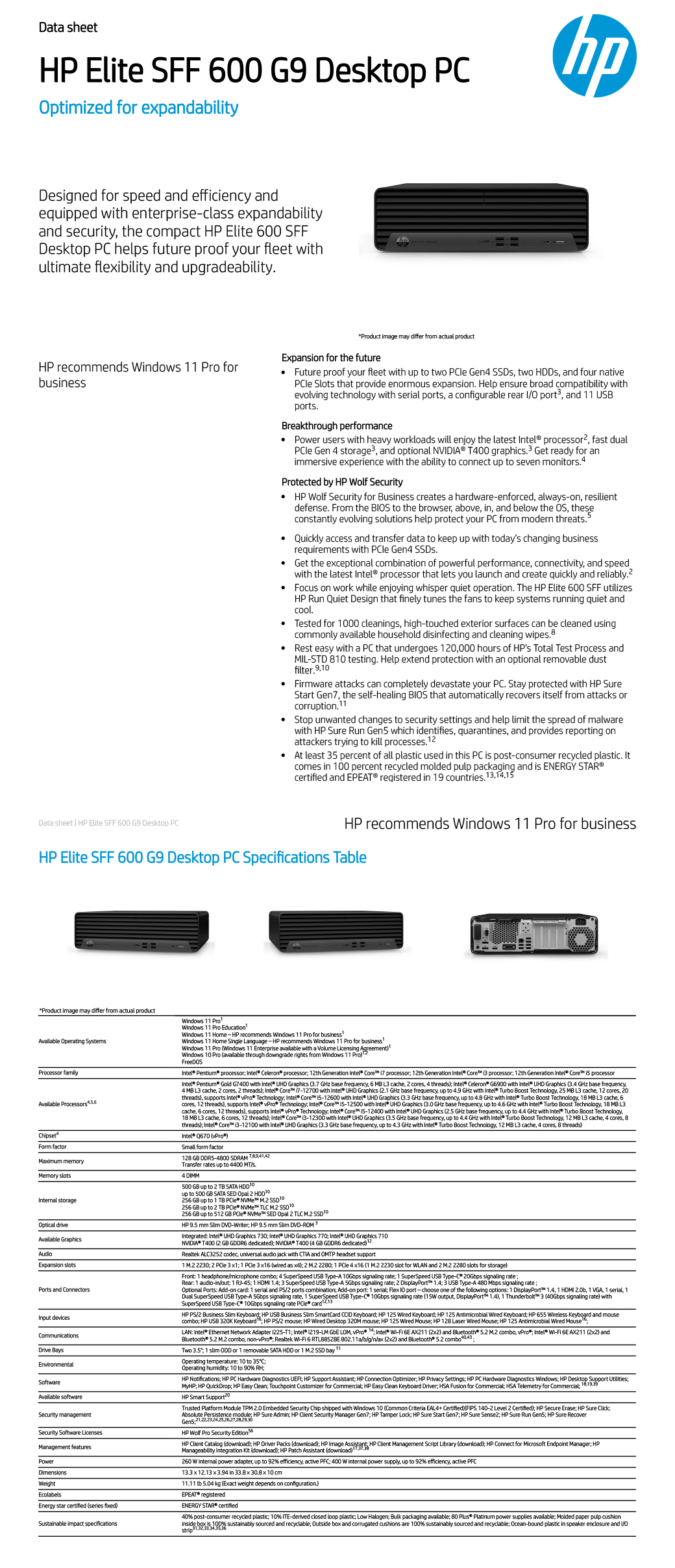 商用)HP Elite SFF 600G9(i7-13700/16G/1TB SSD/W11P) - PChome 商店街